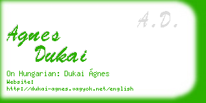 agnes dukai business card