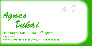 agnes dukai business card